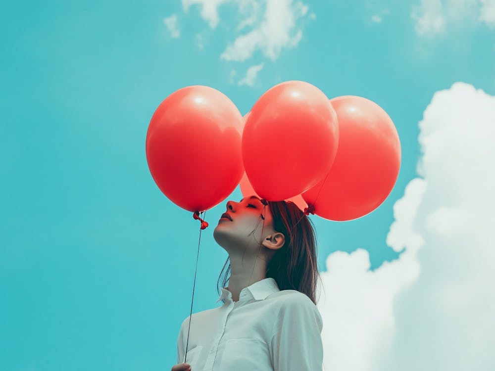 Girl With Red Balloons