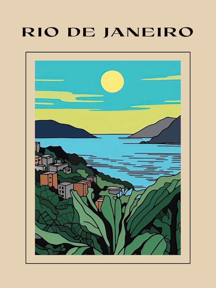 Minimal Design Style Of Rio De Janeiro, Brazil 6 Poster