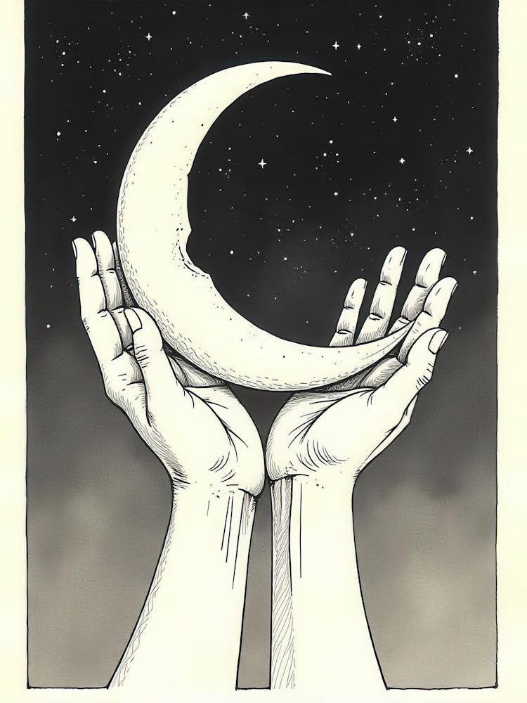 Moon And Hands 1