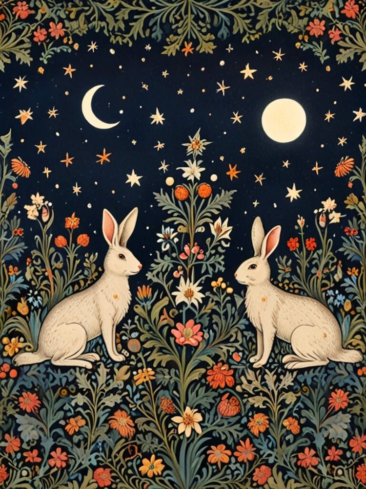 William Morris Rabbits In The Moonlight 4