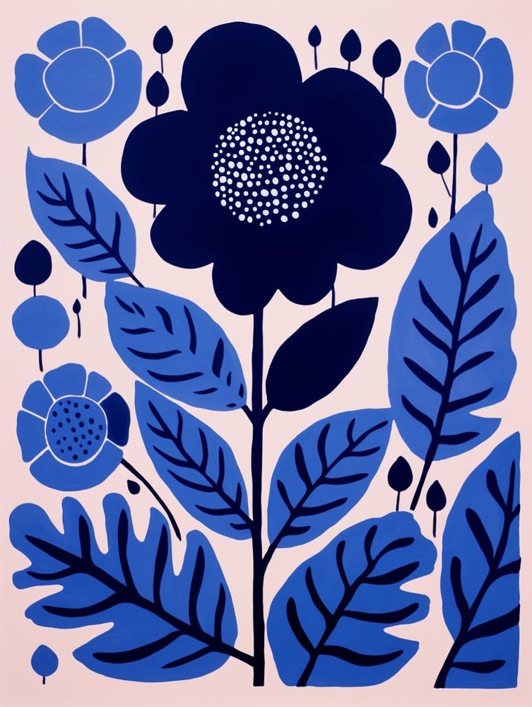 Blue Flower Illustration Everlasting Flower 1