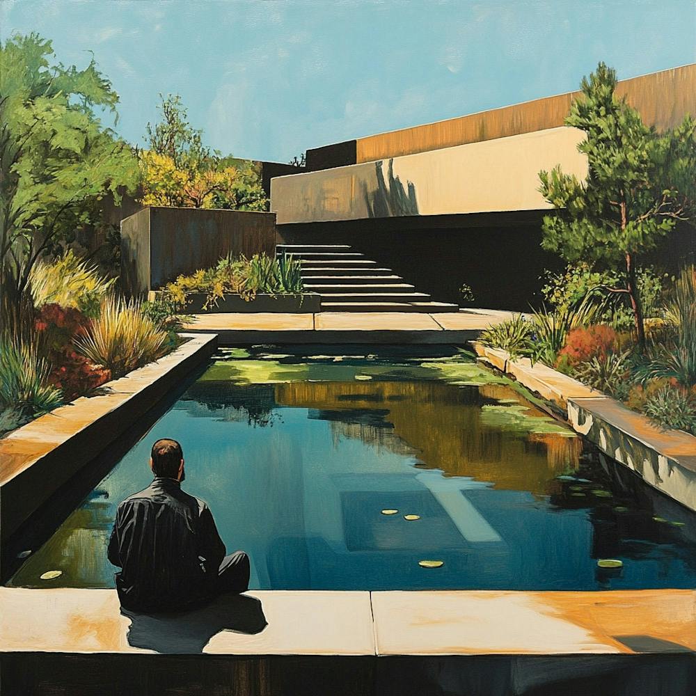 Single Man By A Pool