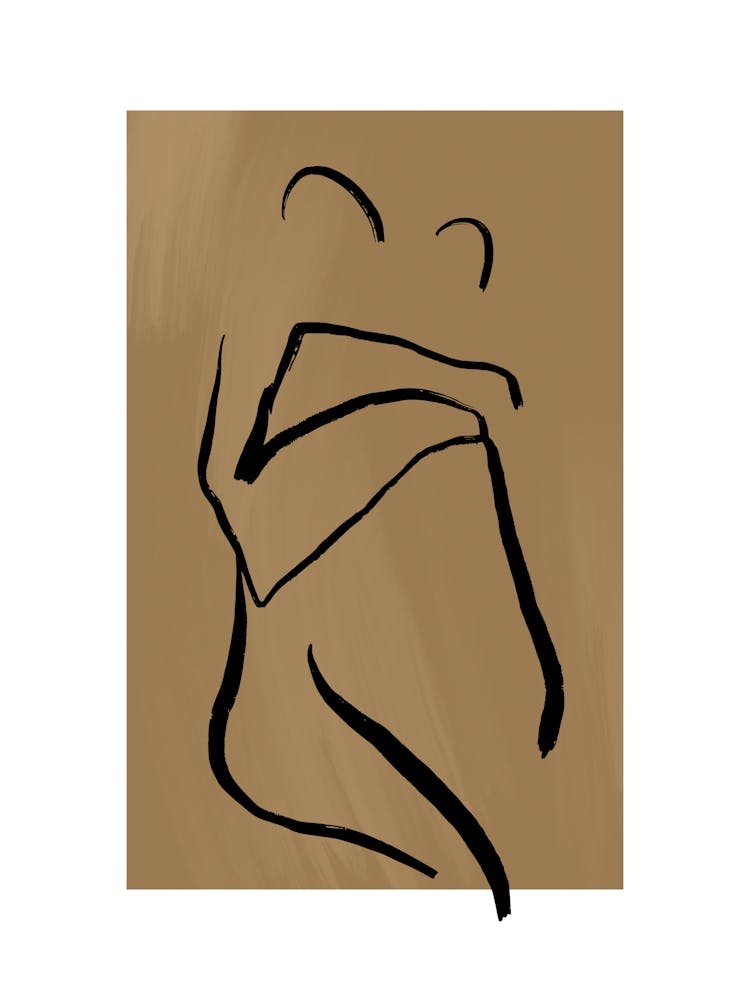 Abstract Neutral Boho Hugging