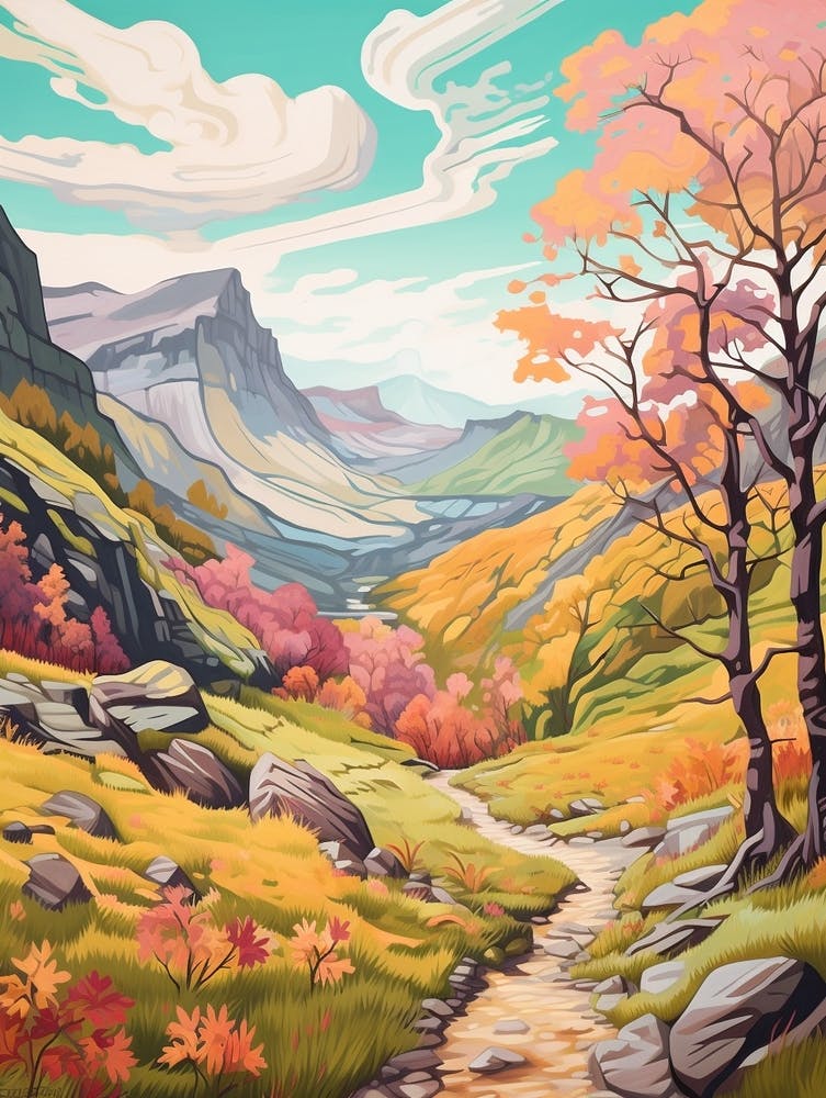 Snowdonia National Park Wales 1 Hike Illustration