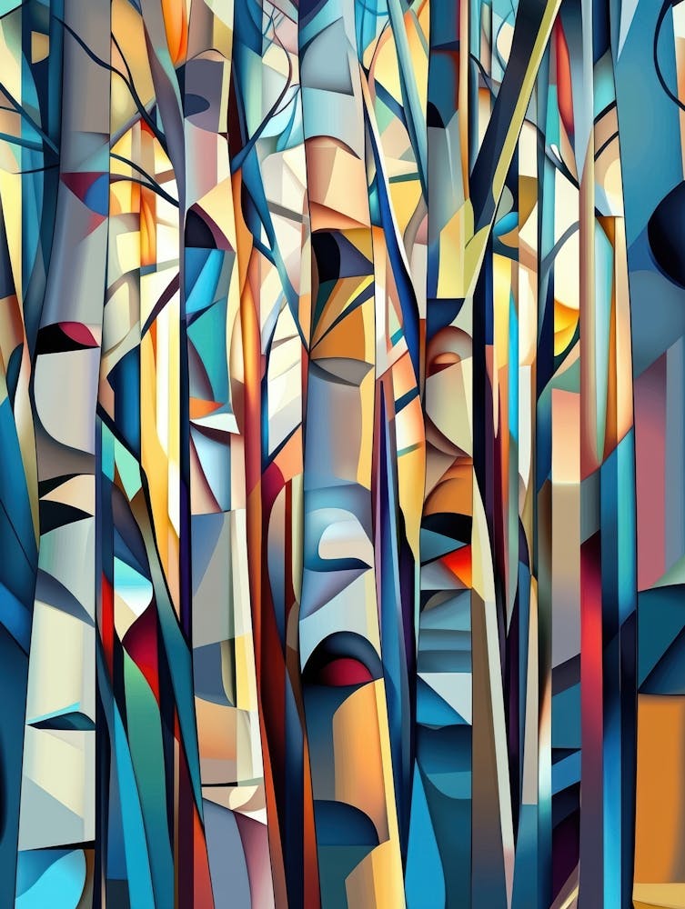 Abstract Birch Trees 1