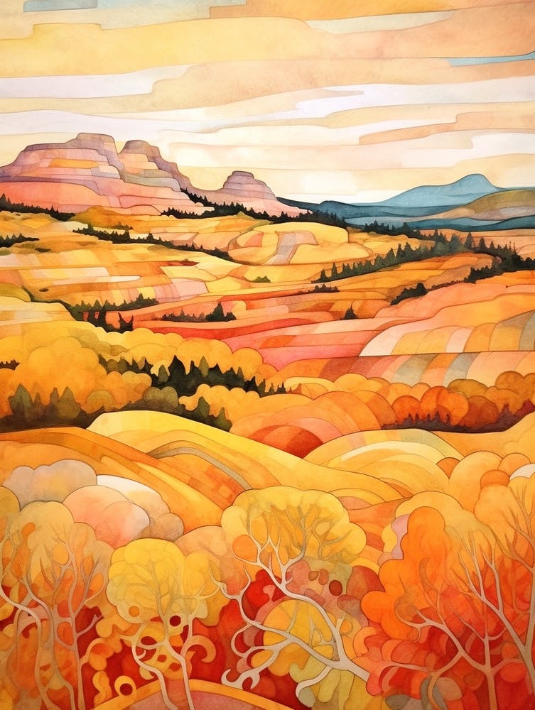 Autumn National Park Painting Acadia National Park Maine Usa 1