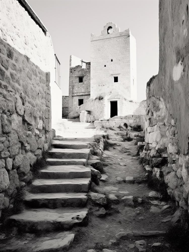 Polignano A Mare, Italy, Black And White Photography 4
