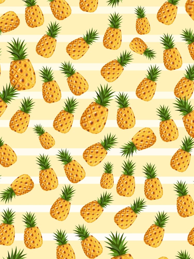 Pineapples On A Yellow Background