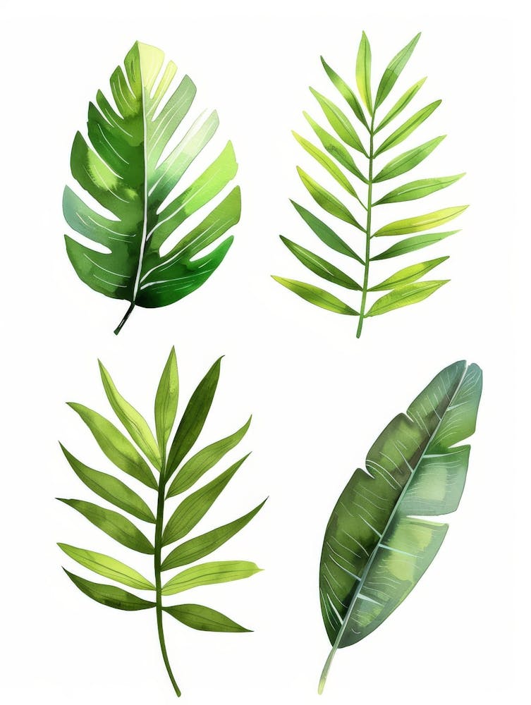 Watercolor Tropical Leaves 3