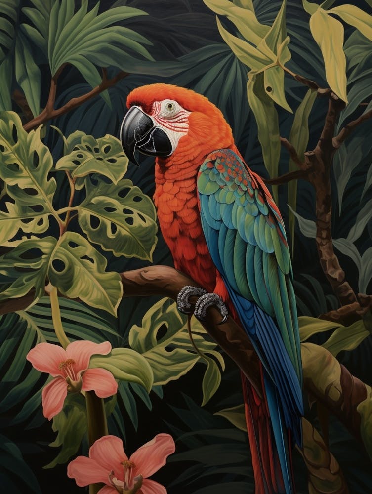 Dark And Moody Botanical Macaw 1