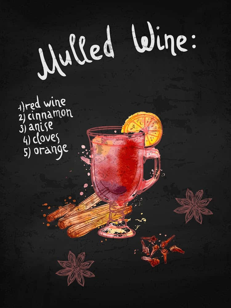 Mulled Wine — wine poster, kitchen poster 1