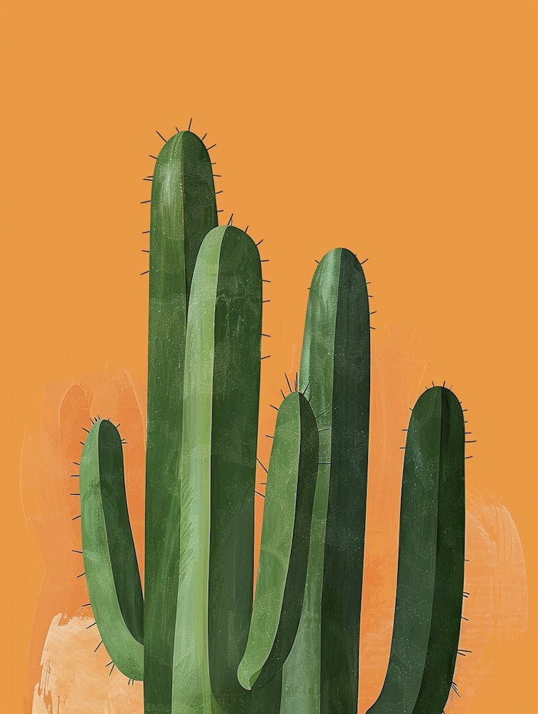 Notocactus Cactus Minimalist Abstract Illustration 1