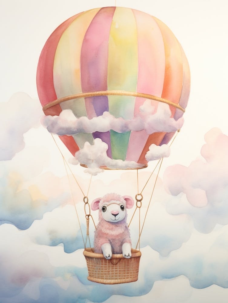 Baby Ram 1 In A Hot Air Balloon