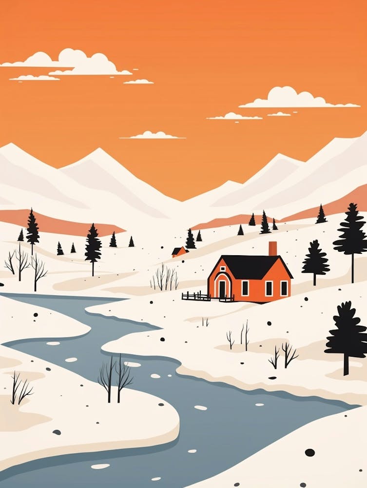 Retro Winter Illustration Island 2