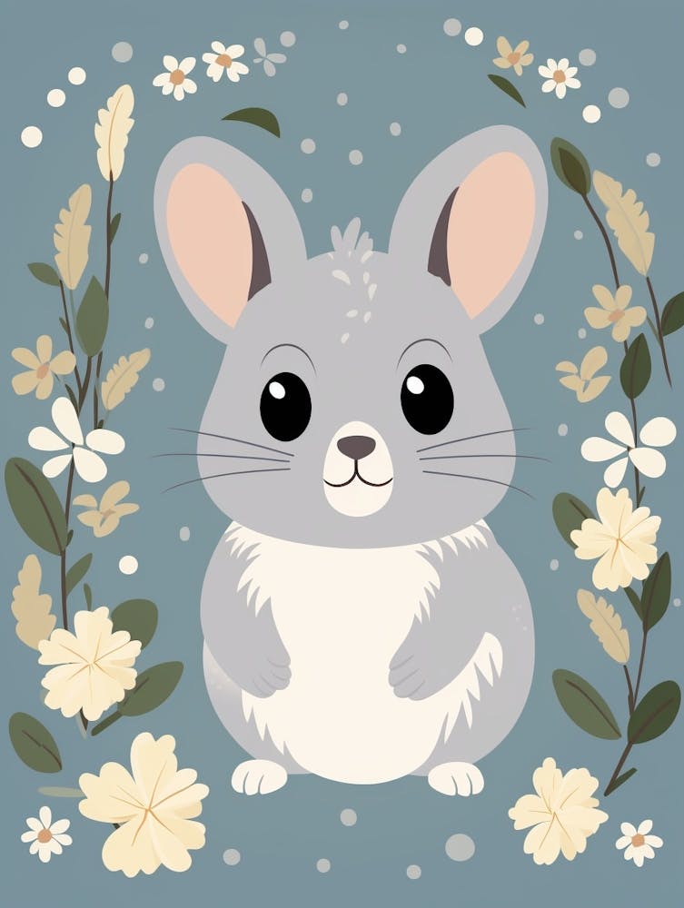 Baby Animal Illustration  Chinchilla 1