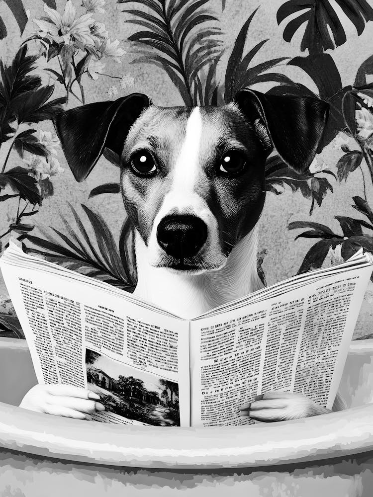 Dog Reading A Newspaper