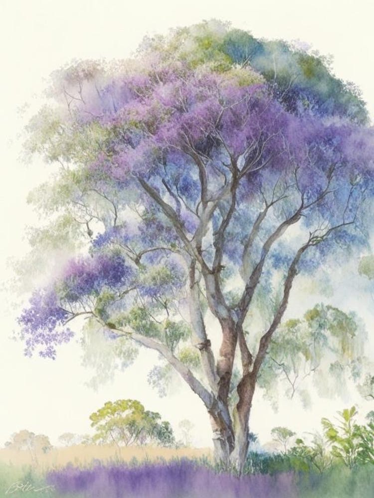 Atherton Tableland S Curtain 2, Fig Tree, Australia Pastel Watercolour