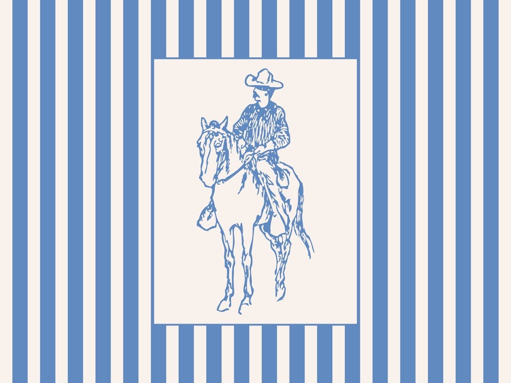 Vintage Striped Cowgirl Poster 1