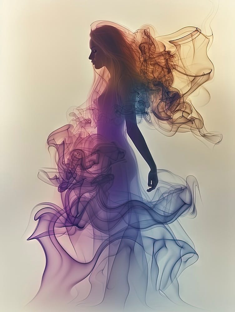 Abstract Woman Silhouette In Smoke