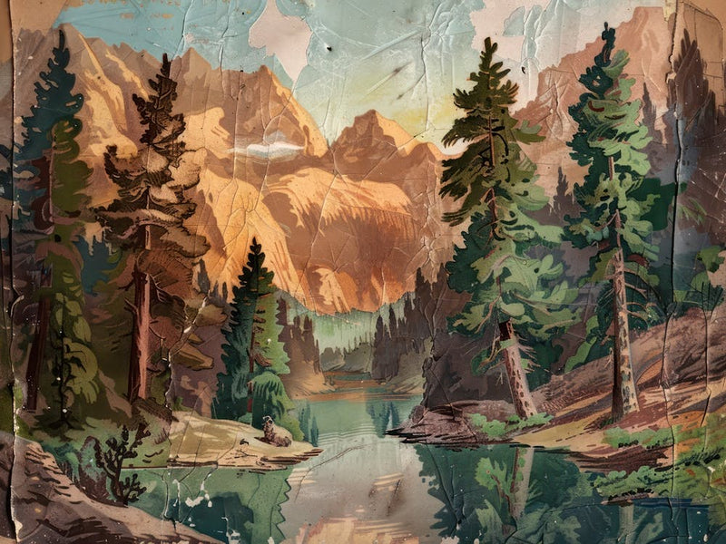 Retro Mountains Illustration 9