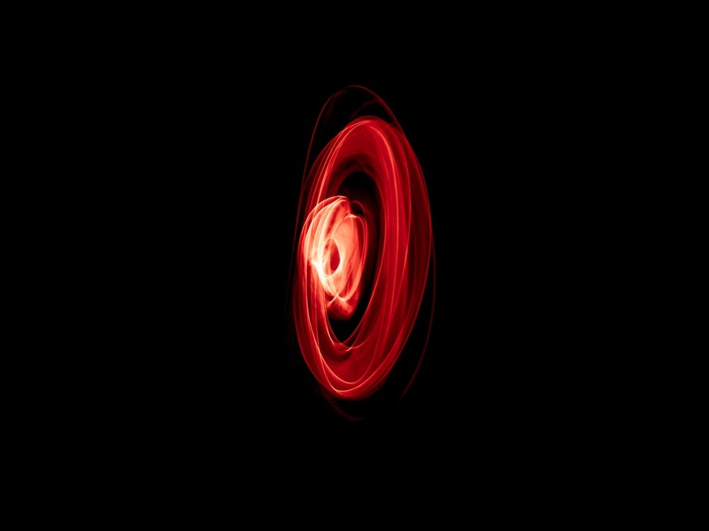 Glowing Abstract Curved Red Lines 4