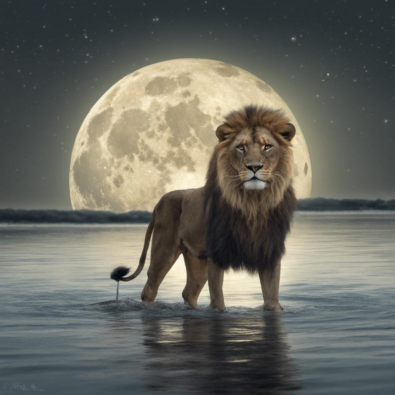 465268 Le Lion Boit De L’Eau Dans La Nature Avec Une Gran Xl 1024 V1 0