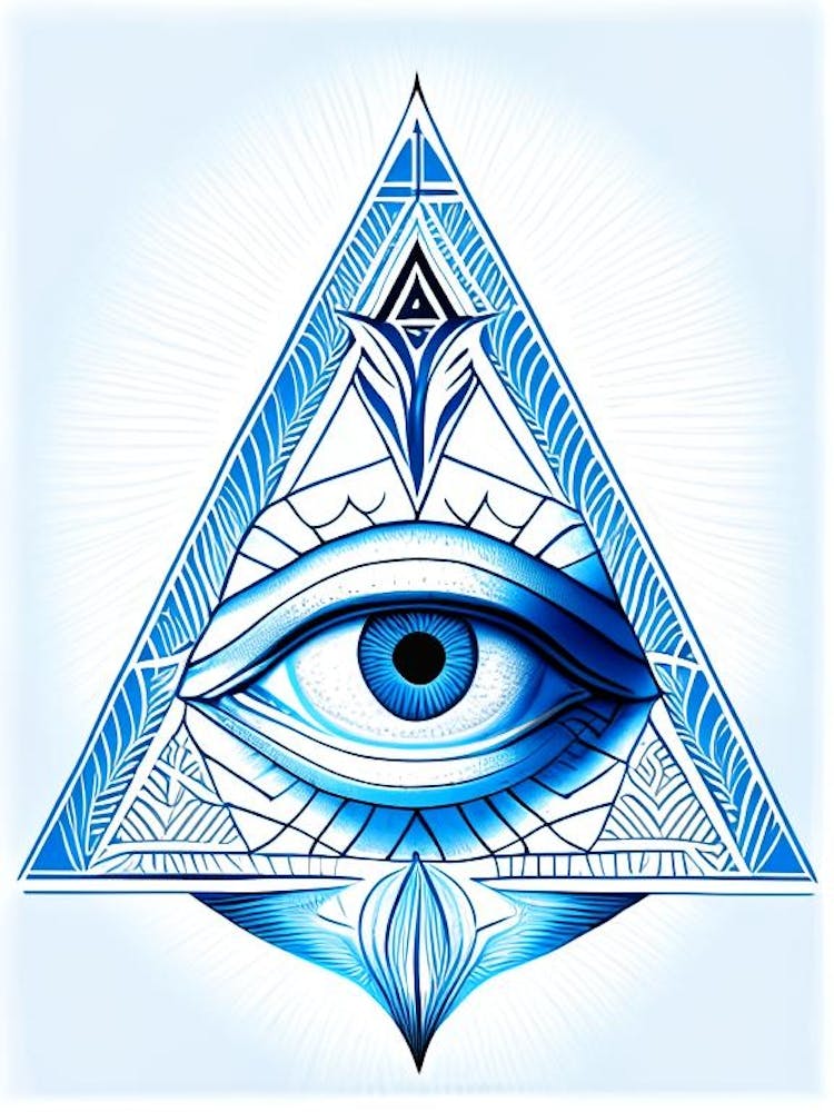 Zirbeldrüse, Symbol, Drittes Auge Blau & Weiß 6