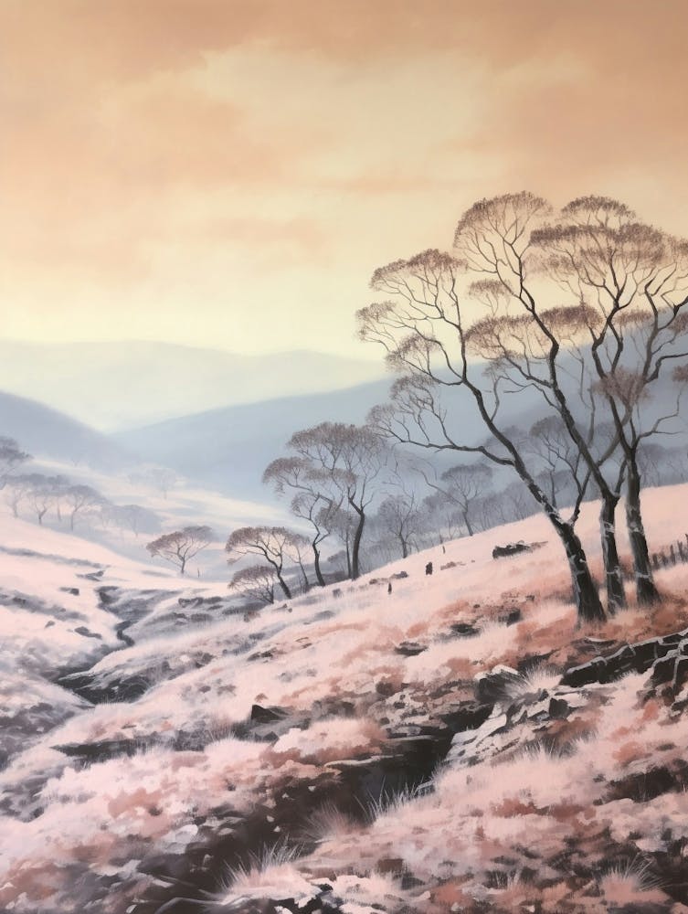 Dreamy Winter Painting Yorkshire Dales National Park England 1
