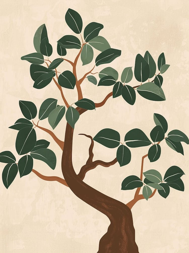 Banyan Tree Minimal Japandi Illustration 1