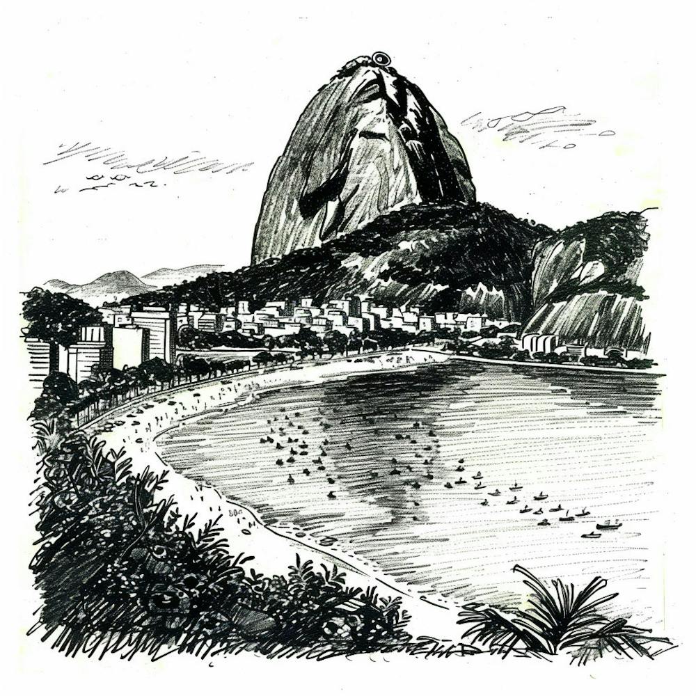 A Sugarloaf Mountain In Rio De Janeiro Hand Draw 1719996060 3
