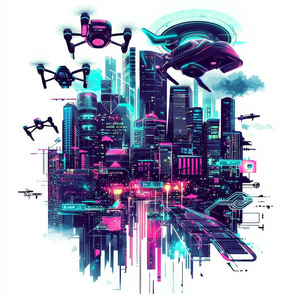 Futuristic City.Generated AI. Wall 3