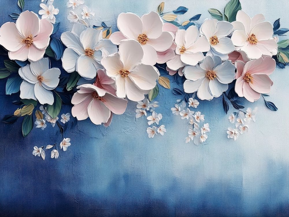 Floral Art 3d With Oil Painting Flowers