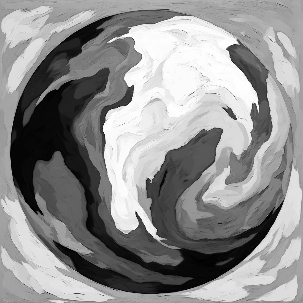 Black And White Abstract Painting 8