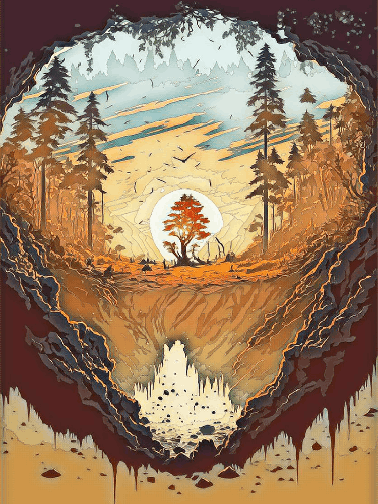 Tree In A Cave