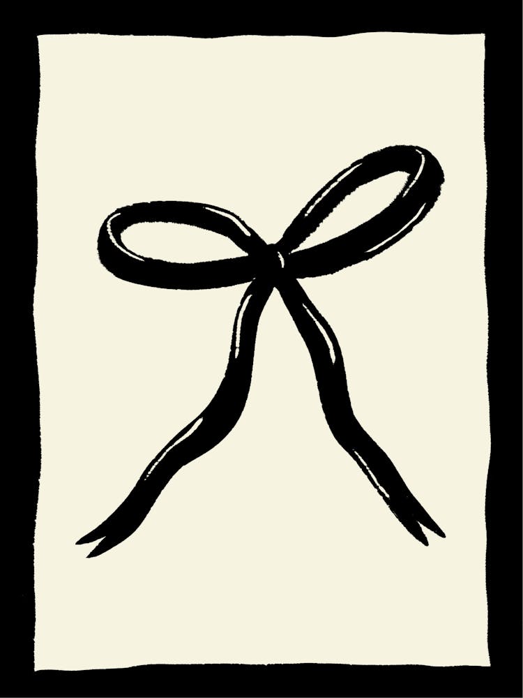 Black Bow with Black Border