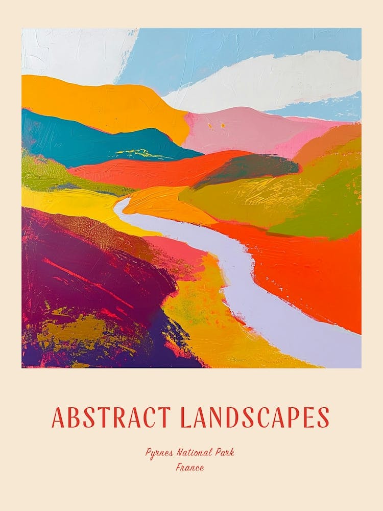 Colourful Abstract Pyrnes National Park France 4 Poster