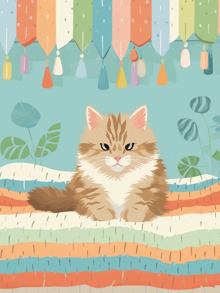 Cat On Crochet Bed 2