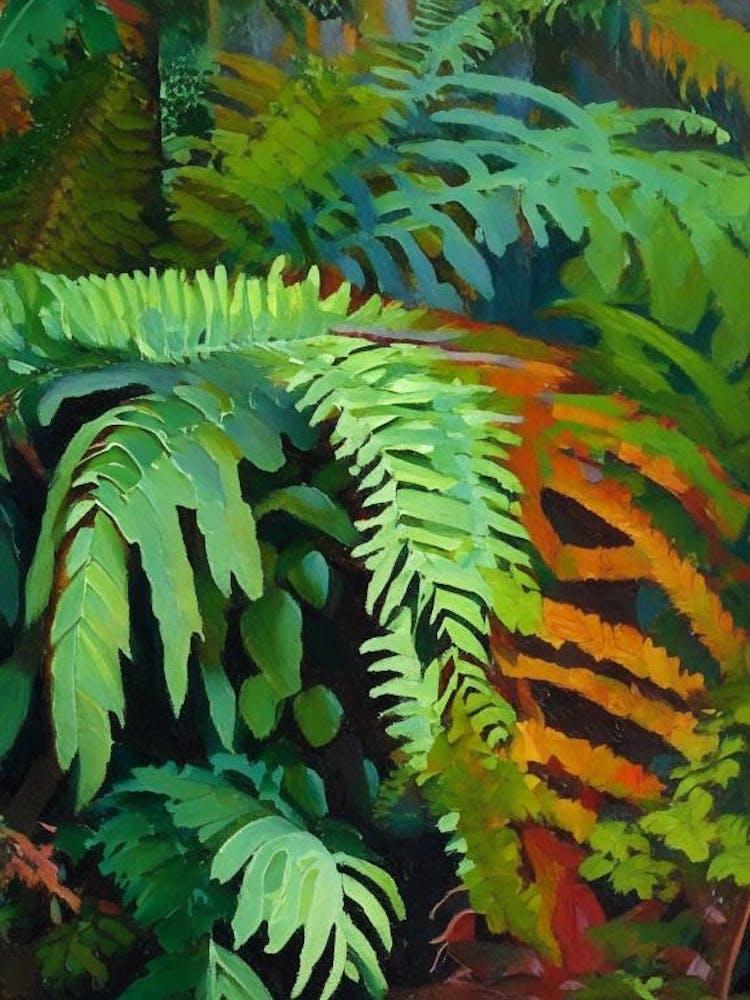 Wood Fern Cézanne Style