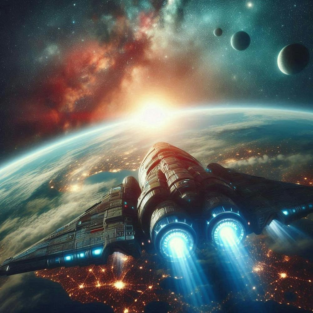 Spaceship In Space