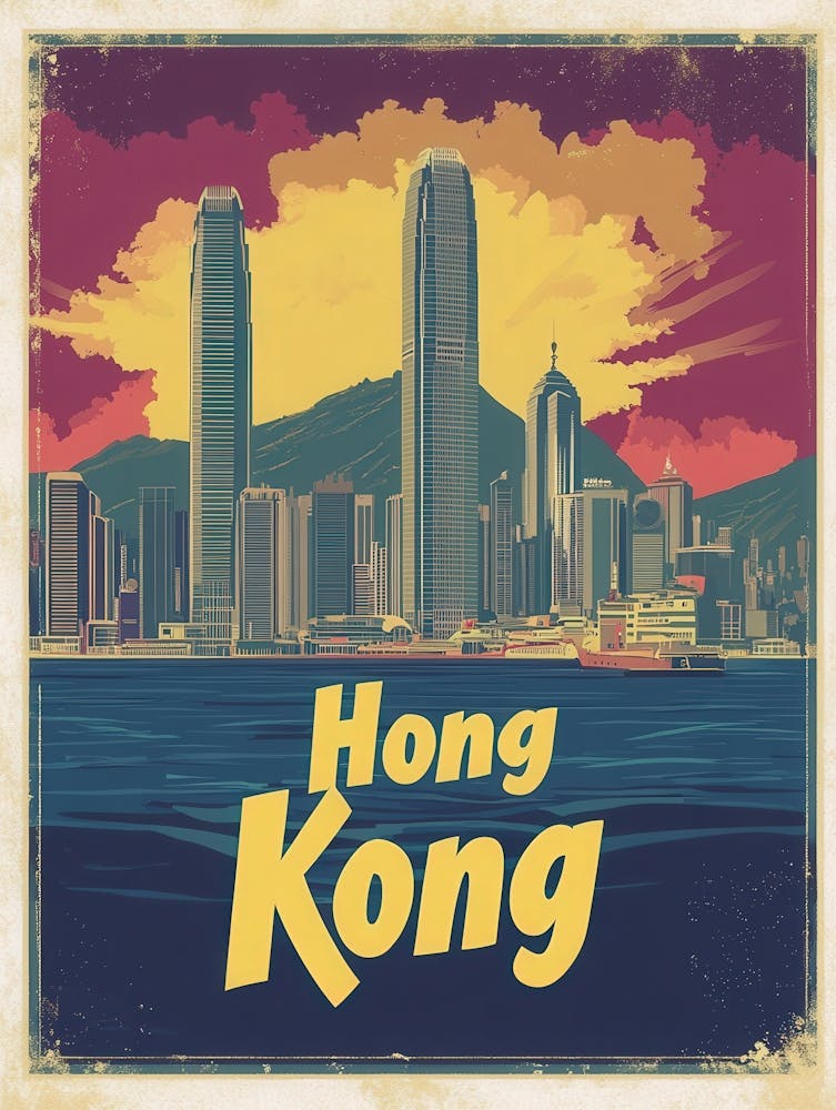 Aihrgdesign A Vintage Travel Poster Of Hong Kong