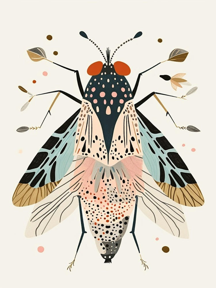 Colourful Insect Illustration Fly 14