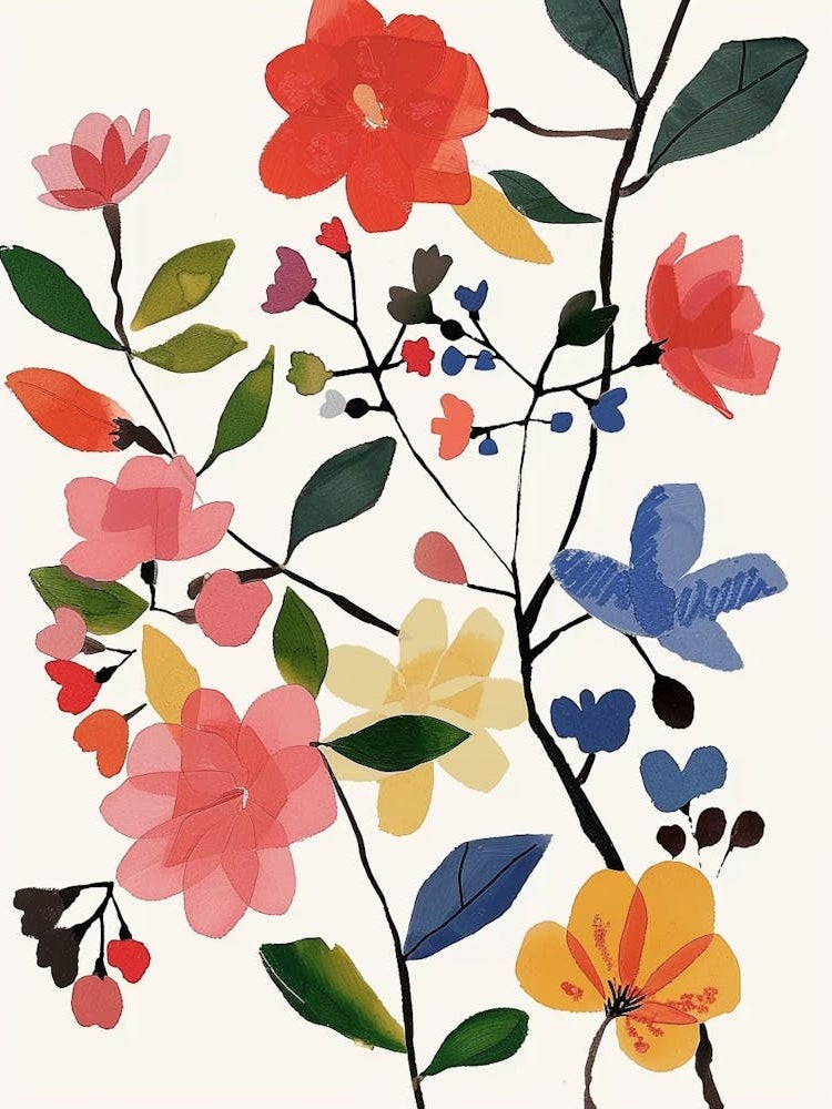 Painted Florals Bougainvillea 2