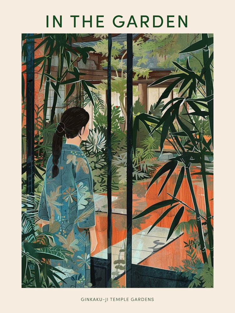 In The Garden Poster Ginkaku Ji Temple Gardens Japan 3