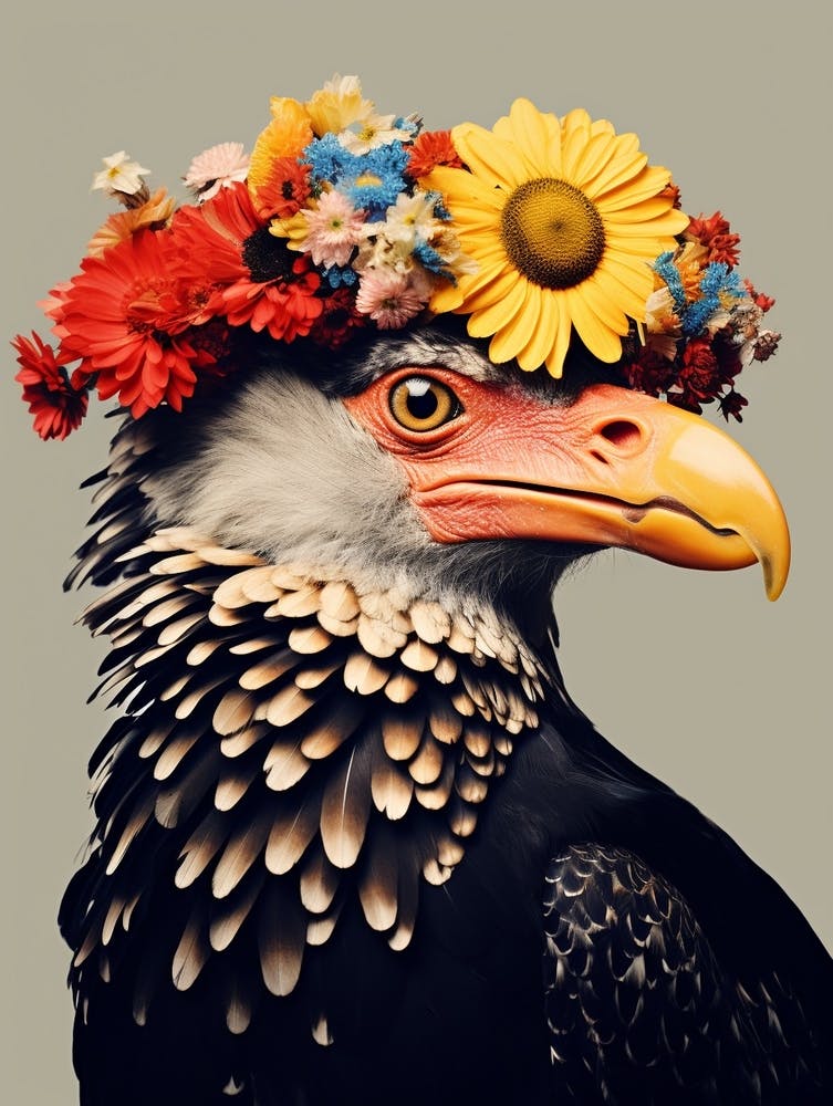 Bird With A Flower Crown Crested Caracara 3