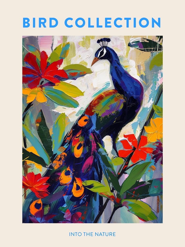 Peacock On The Branches Painting 2 Poster