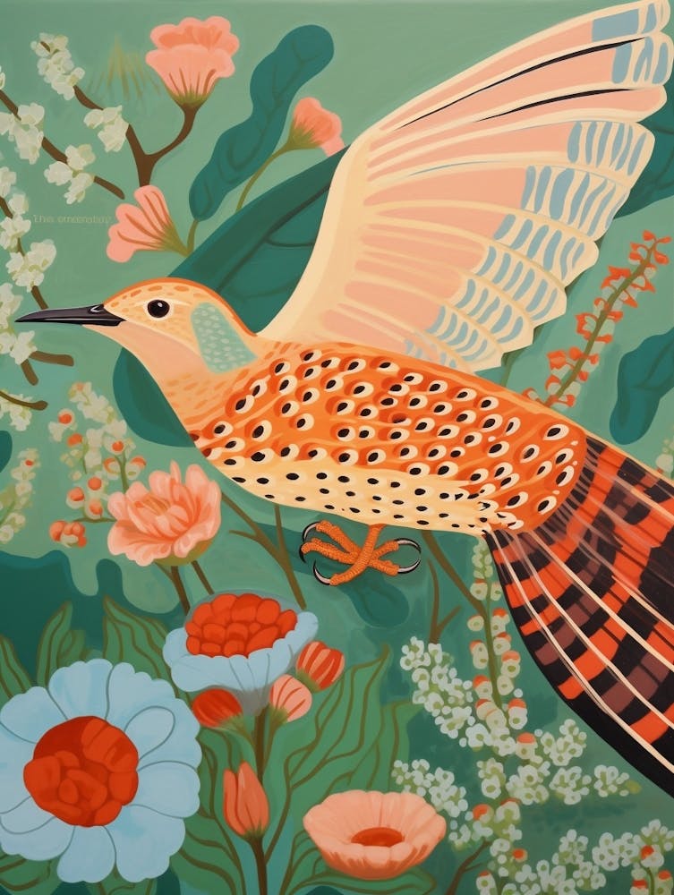 Maximalist Bird Painting Woodpecker