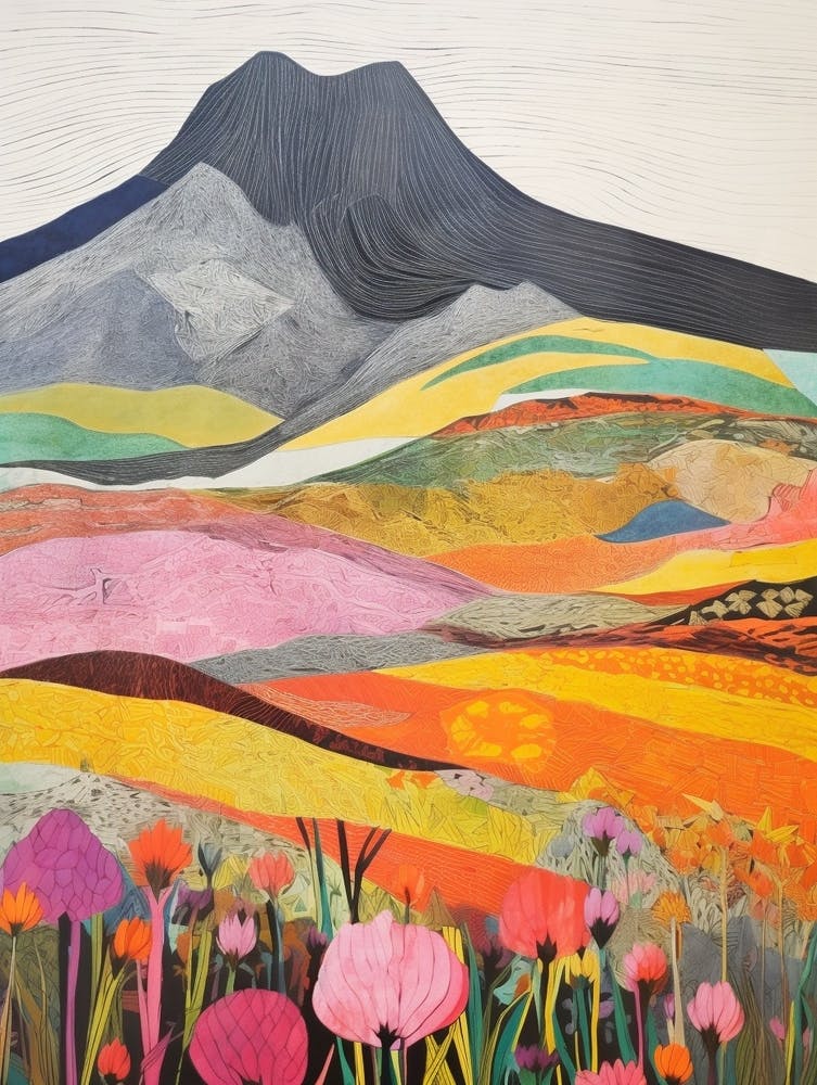 Ben More Scotland 2 Colourful Mountain Illustration