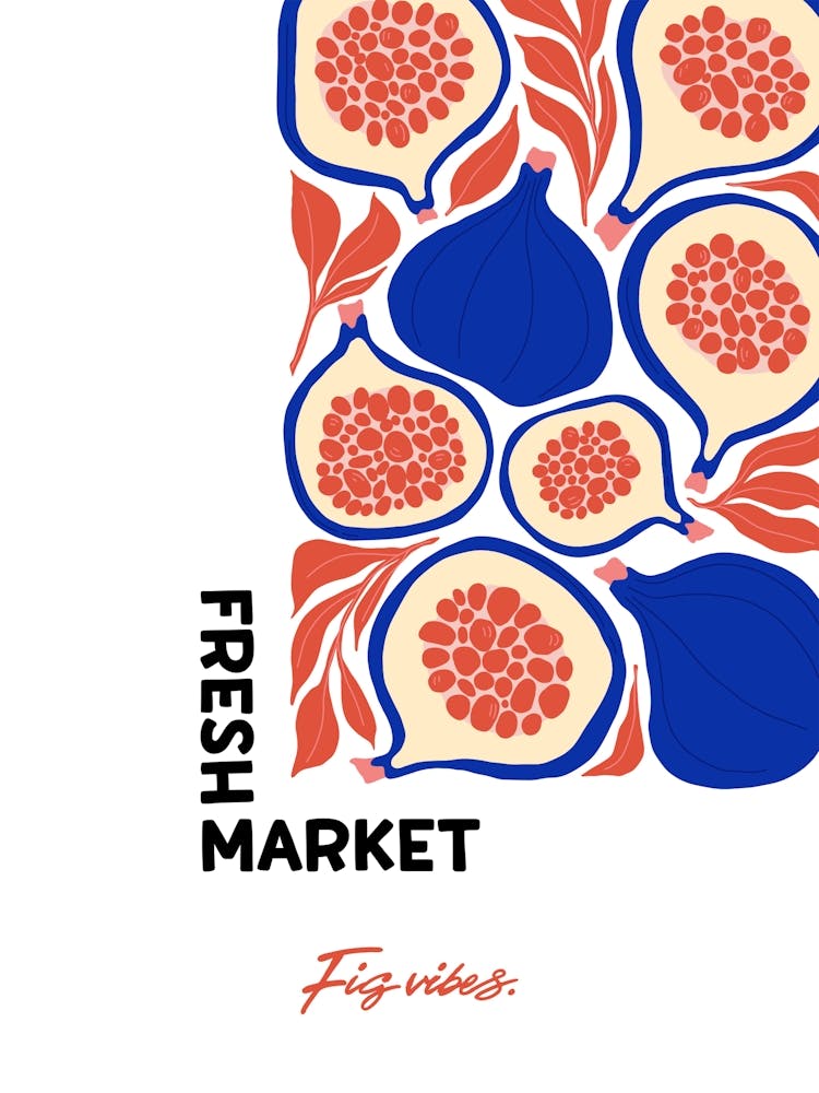 Exotic Fig Fruit Poster, Fresh Market Tropical Fruit Art, Farm Fresh Wall Decor, Housewarming Gift, Farmers Market