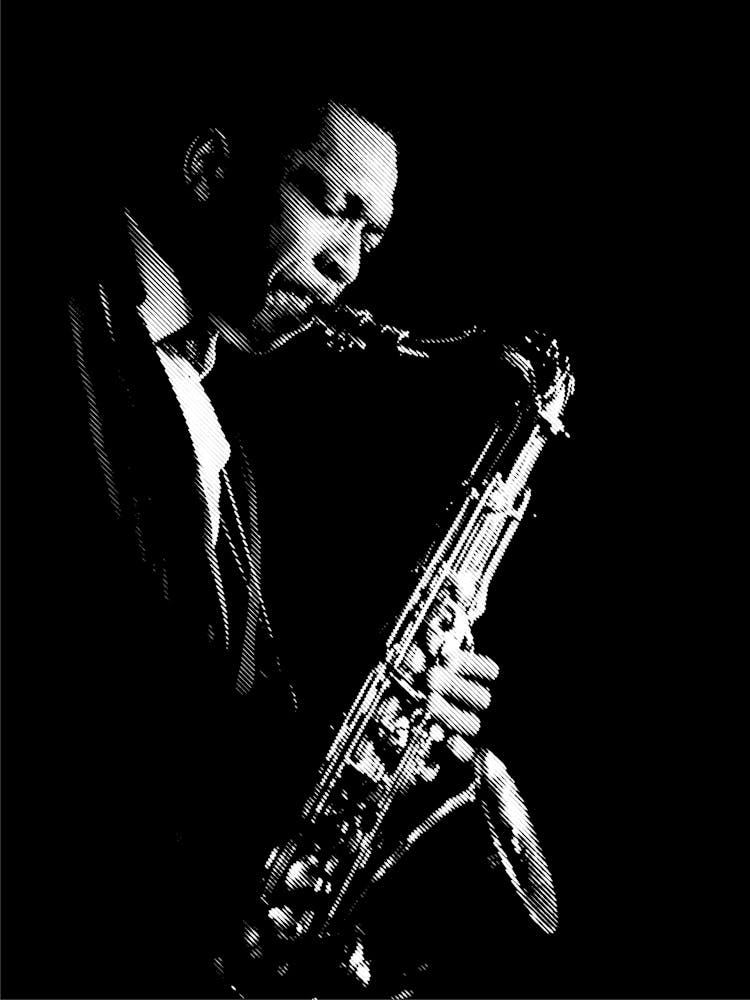John Coltrane Line Art Illustration