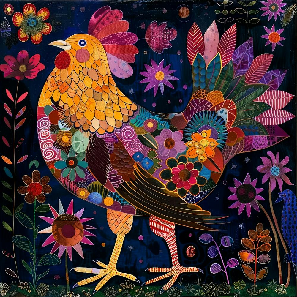 Patchwork Quilted Chicken